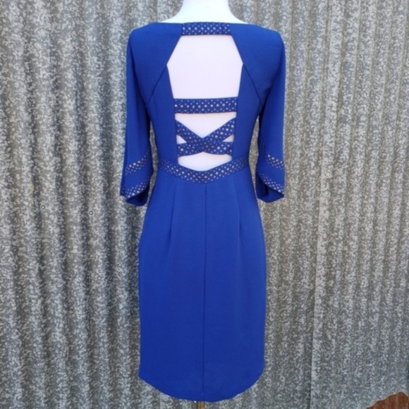 BCBGmaxazria RoyalBlue Lexy Studded Backless Dress - Picture 7 of 8